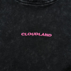 Sudadera con Capucha Negra Lavada para Hombre Cloudland, Corte Regular, Felpa Francesa, Diseño con Bolsillo, Ropa Casual de Otoño - Product Image 2