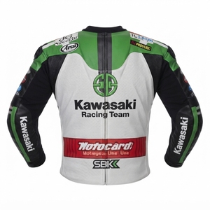 เสื้อแจ็คเก็ตหนังวัวแท้สำหรับผู้ชาย รุ่น Rawasaki/Chaqueta MotoCP สไตล์ CE ระดับ 2 อุปกรณ์ป้องกันสำหรับขี่มอเตอร์ไซค์บนสนามแข่ง CE - Product Image 2