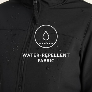 <b>Women</b> Long Softshell <b>Jacket</b> Hooded <b>Zip</b> <b>Up</b> Windproof Waterproof Casual Outdoor Coat Black Woven Polyester Material - Product Image 6