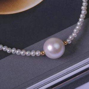 Collar de Perlas de Agua Dulce de 3.5mm de Alta Calidad, Luz Intensa, Plata 925 con Acabado Chapado en Oro, Regalo de Temperamento Sencillo - Product Image 3