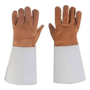 Gants de linéiste résistants en peau de chèvre avec manchette longue et isolation en caoutchouc, gants électriques - Product Image 1