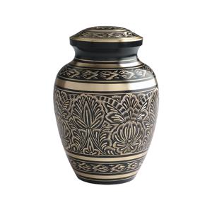 Urnes funéraires et souvenirs en métal métallique moderne noir doré Urne de cendres pour adultes pour fournitures funéraires - Product Image 1