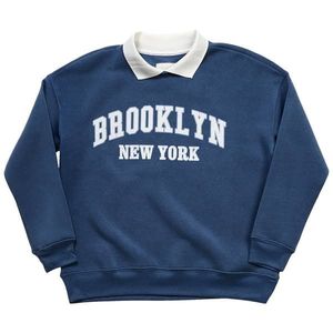 Sudadera Deportiva y Elegante con Cuello Redondo Bordado, 100% Algodón, Estilo Holgado, Unisex, Informal, para Otoño - Product Image 6