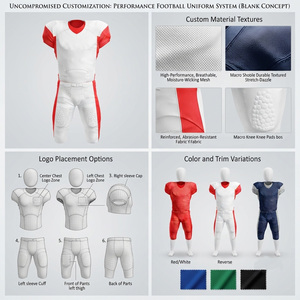 Custom Men's White Red Sublimated American Football Jersey Short Sleeve Moisture Wicking <b>Athletic</b> Fit Adult Sportswear Service - Product Image 5