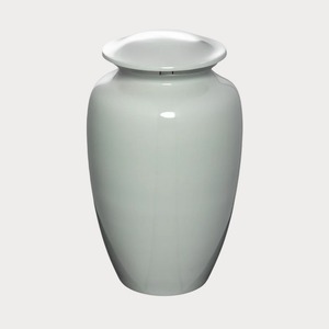Urne funéraire classique blanche personnalisable, taille moyenne pour adulte, récipient commémoratif pour cendres. - Product Image 1