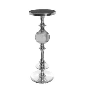 Mesa de Té Plegable Ecológica de Estilo Clásico Moderno, Diseño Simple, Mesa Auxiliar Alta con Espejo Plateado para Sala de Estar - Product Image 1