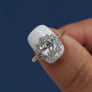 Anillo de Compromiso Clásico con Diamante Cultivado en Laboratorio de 1.75 Quilates, Certificado por IGI, VVS2 F, Ovalado, Oro Amarillo de 14K, Chapado en Rodio, Venta al Por Mayor - Product Image 5