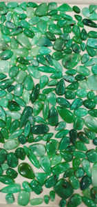 Collar con Colgante de Cabujón de Crisoprasa Verde Natural, Lote de Joyería Chapada en Plata con Formas Mixtas, Encantadores Amuletos - Product Image 2