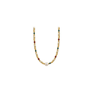 Collier pour femme en pierre naturelle et perle d'eau douce, nouveau modèle populaire, chaîne de clavicule de luxe léger, inspiré de la dopamine - Product Image 5