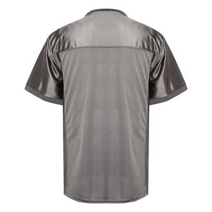 Camiseta de Fútbol de Manga Corta sin Cuello para Hombre, Negra, Transpirable, de Malla, Corte Regular, para Todas las Temporadas, Color Sólido, 100% Poliéster, 3D - Product Image 2