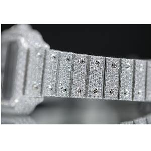 Reloj de pulsera de lujo con diamantes blancos de excelente calidad, resistente al agua, de cuarzo, para hombre, disponible para exportación desde India. - Product Image 2