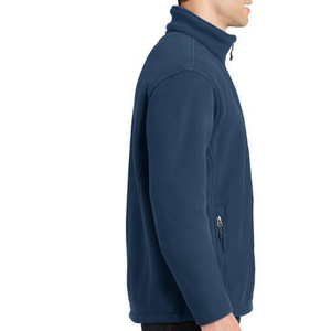 Unisex Navy Fleece Jacket Stand Collar Full Zip Windproof Casual Autumn Wear Polyester Material Regular Fit <b>Dot</b>/Heart Finished - Product Image 4