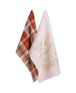 L'assegno assortito autunno essere grato Set di strofinacci stampato | Importazioni di Design - Product Image 1