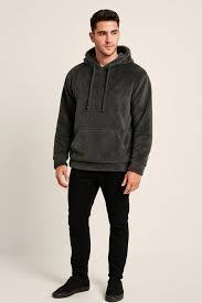 Sweat à capuche en polaire polyester 330g |   Pull à capuche surdimensionné gris foncé uni |   Minimalist Urban Basics Automne Respirant - Product Image 3