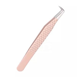 Pink Fiber Tip Tweezers Custom Tweezer For Eyelash Extension Private Label Eyelash Tweezers BY ZACHARY INDUSTRIES - Product Image 2