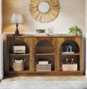 Table console moderne de luxe classique réglable en bois de manguier naturel, design unique pour salon, bureau à domicile, chambre à coucher - Product Image 3