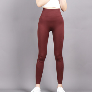 Leggings Deportivos de Cintura Alta, Color Azul Sólido, Largos, Elásticos, para Mujer - Product Image 6