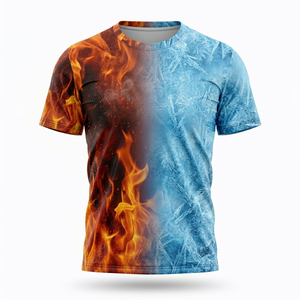 T-shirt décontracté haut de gamme en tricot avec impression intégrale par sublimation, 100 % polyester, col rond, manches courtes, design personnalisé - Product Image 2