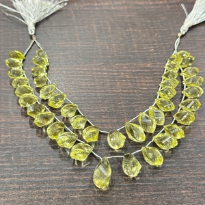 Cuentas de cuarzo limón natural con corte elegante de 7-10 mm, excelente calidad, cuentas sueltas sin tratar de la India para joyería y collares. - Product Image 1