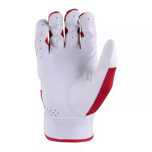 Adjustable Strap Leather Baseball Batting Gloves Customizable Hook Loop Closure Strong Palm <b>Grip</b> Moisture <b>Control</b> Lightweight - Product Image 6