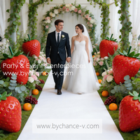 Décoration de vacances oversize grand fruit artificiel mousse fruit géant fausse fraise pour art visuel moderne manoir décoration d'hôtel