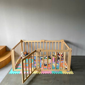 Corralito para Bebés Personalizable de Pino Gris Moderno, Corralito Versátil para Niños para Dormitorio, Sala de Estar, Cumple con los Requisitos del Cliente - Product Image 3