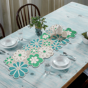 ผ้าปูโต๊ะสีทึบสำหรับงานแต่งงานงานเลี้ยงวันเกิดผ้าคาดโต๊ะประดับด้วยลูกปัดดีไซน์ล่าสุด - Product Image 2