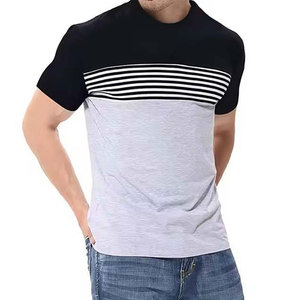 Camiseta de hombre de alta calidad, fabricada en fábrica, con bloques de color, manga corta, para entrenamiento físico, en venta. - Product Image 2