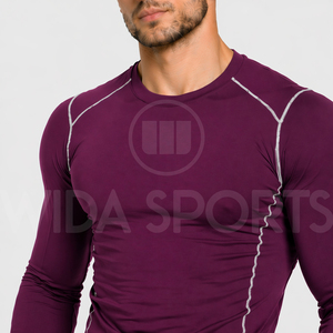 Men's Lightweight Breathable Athletic Compression Shirt Four-Way Stretch Moisture Wicking Base <b>Layer</b> for Gym Workout Training - Product Image 3