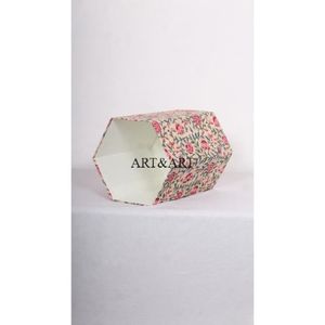 Corbeille à déchets décorative 5L imprimée à la main avec couvercle en carton pour hôtels, cadeau de pendaison de crémaillère, poubelle pour usage domestique - Product Image 4
