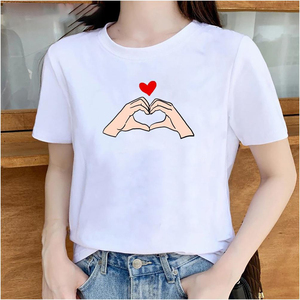 Camiseta informal estampada de verano para mujer, camisetas de algodón transpirables, manga corta, ligera, cómoda y a la moda - Product Image 5