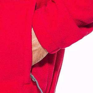 Veste en polaire rouge pour homme, col roulé zippé, décontractée, respirante, en polyester tricoté, pour l'automne - Product Image 6