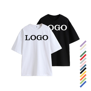 T-shirts pour hommes de haute qualité, couleur unie, coton épais, coupe classique, manches courtes, col rond, épaules tombantes, 220g, vente en gros - Product Image 1