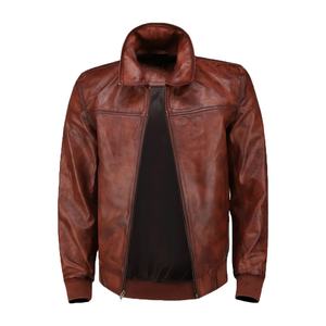 Veste d'hiver en cuir de qualité supérieure décontractée pour homme, col mandarin, logo frontal, imperméable, coupe-vent, doublure en laine, réversible - Product Image 1