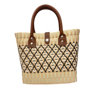 Sac et sac à main tissés en corde plastique au design moderne, faits à la main, avec poignées en cuir, élégants pour femmes, pour la plage et le shopping estival - Product Image 2