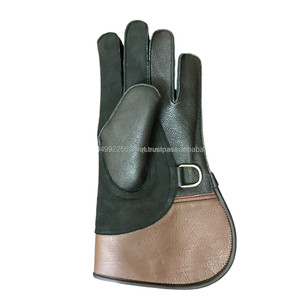 Vente chaude de haute qualité personnalisable 30cm Double couche gants et mitaines en cuir de cerf vente chaude équipement de fauconnerie - Product Image 5
