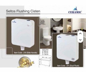 Citerne de toilette encastrée murale en céramique, rectangulaire, double chasse, 1,28 gallon par chasse, pour salle de bain - Product Image 2