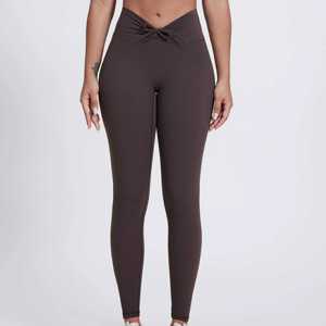 New Arrival High Yoga Pants <b>Women</b> Leggings Breathable Athletic Workout Tummy Control Cotton Bamboo Elastic Gym Wear Training - Product Image 5