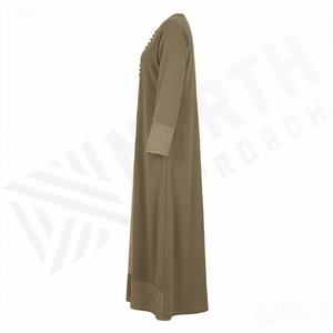 Nueva Abaya de Verano para Mujer con Manga Larga y Diseño de Patchwork, Vestido Largo Musulmán, Color Personalizado, Ropa Modesta 2025 - Product Image 3