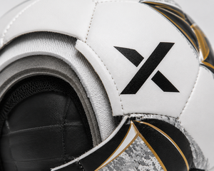 Ballons de football personnalisés X, ballons de football de grande taille |   Blanc Noir Or |   Logo X |   Fabricant OEM ODM |   Qualité de conception haut de gamme - Product Image 4