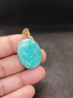 Chinese Turquoise Brass Pendant, Natural Turquoise Gemstone Pendant, Handmade Brass Jewelry, Boho Statement Necklace