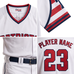 Camiseta de Béisbol Sublimada Personalizada 100% Poliéster, Uniforme Patriótico con Botones Completos, Absorbente de Humedad, para Deportes de Equipo Masculinos, Talla 6XL, OEM - Product Image 4