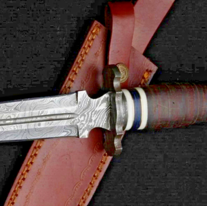 Couteau de camping artisanal en acier Damas de qualité industrielle, outil utilitaire d'extérieur, manche en bois de qualité supérieure, étui de rangement (ODM) - Product Image 2