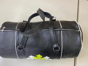 <b>Leather</b> Embroidered Cross Pattern Duffel <b>Bag</b> Large Capacity Zipper Closure Unisex Black and Multicolor Gym Travel <b>Bag</b> - Product Image 5
