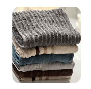 Ensemble de serviettes de bain en coton style Dobby, en tissu éponge épais, comprenant serviette de toilette, débarbouillette et drap de bain, pour la maison et l'hôtellerie - Product Image 4