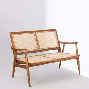 Versatile Solid Teak Wood Rattan <b>Bench</b> <b>Indoor</b> Outdoor Settee Natural Wood Dining <b>Bench</b> - Product Image 1