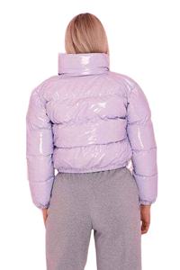 Chaqueta Corta Acolchada Personalizada de la Mejor Calidad, Abrigo Brillante de Invierno para Mujer, Chaqueta Corta Acolchada Informal de Moda Urbana al por Mayor - Product Image 3