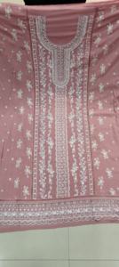 "Estrella Georgette descosida Shalwar Kameez con piedras Zarkan completas, trabajo de secuencia, interior francés pesado, parte inferior y Dupatta" - Product Image 3