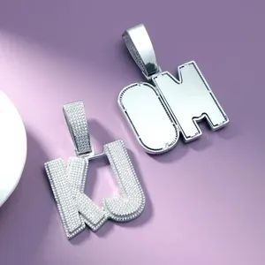 Pendentif Lettre Roblox en Argent 925 Plaqué Rhodium, Forme Pointe, Style Hip-Hop, Breloque Unisexe - Product Image 3