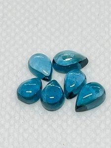 Topacio Azul de Londres Natural en Forma de Pera, Cabujón, Gema Suelta, Topacio Azul para Joyería, Gema Natural Suelta a Precio de Mayoreo - Product Image 4